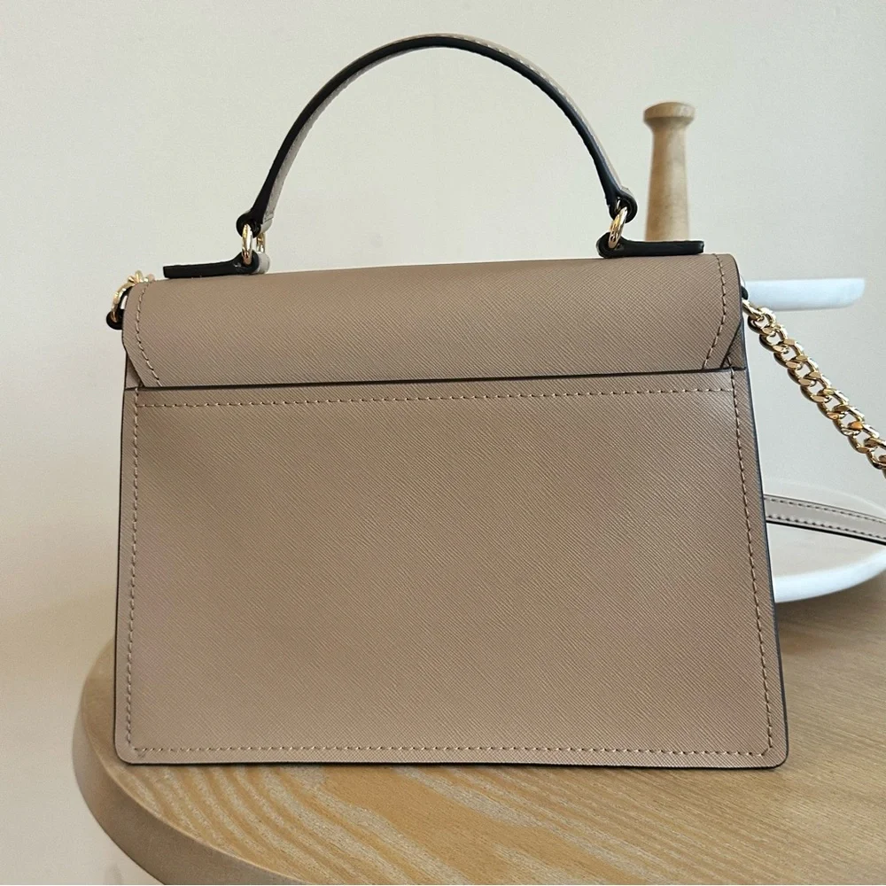 Michael Kors Grace TH Saffiano Leather Satchel Handle & Shoulder Bag MED Tan NWT